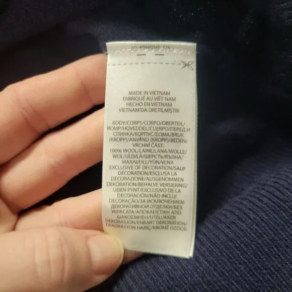 Ralph Lauren Polo Men's Size XXL Crew Neck Washable Merino Wool Sweater Blue - Picture 9 of 12